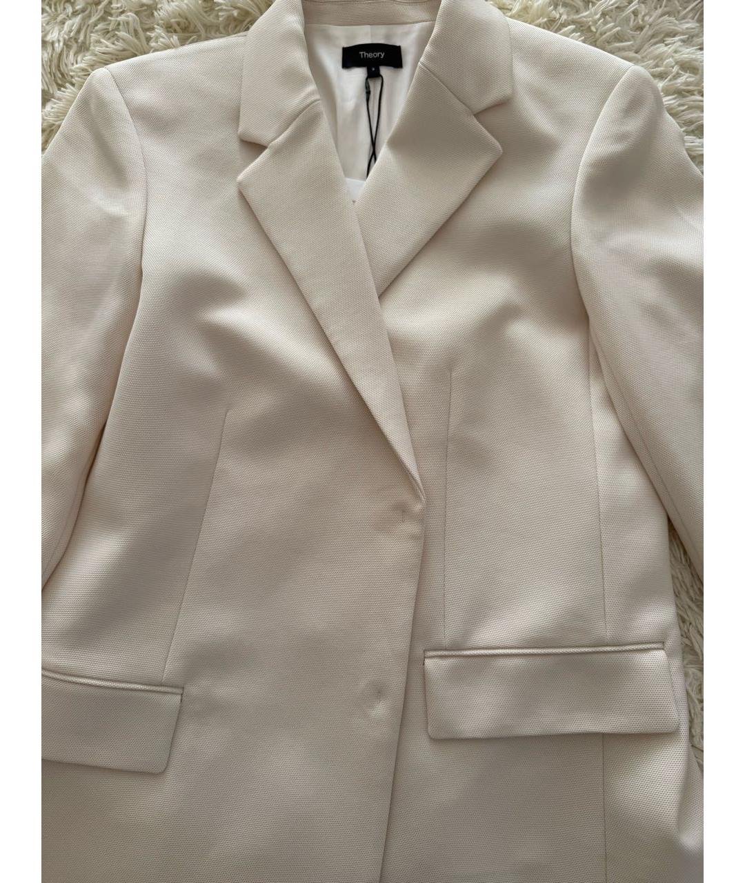 THEORY Белый ацетатный жакет/пиджак, фото 2