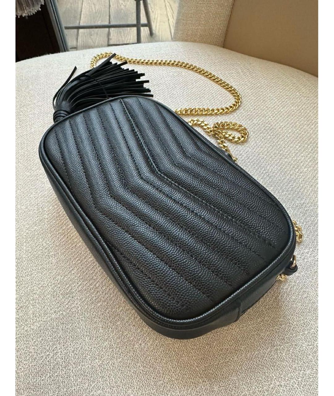 SAINT LAURENT Черная кожаная сумка через плечо, фото 3