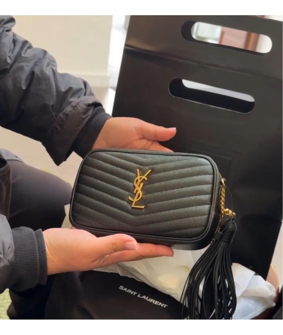 SAINT LAURENT Черная кожаная сумка через плечо, фото 5