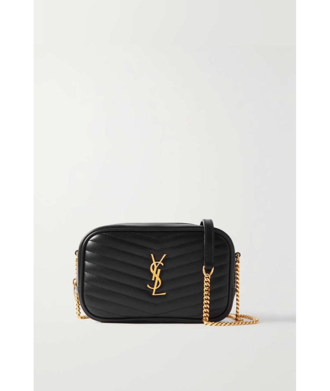 SAINT LAURENT Черная кожаная сумка через плечо, фото 4