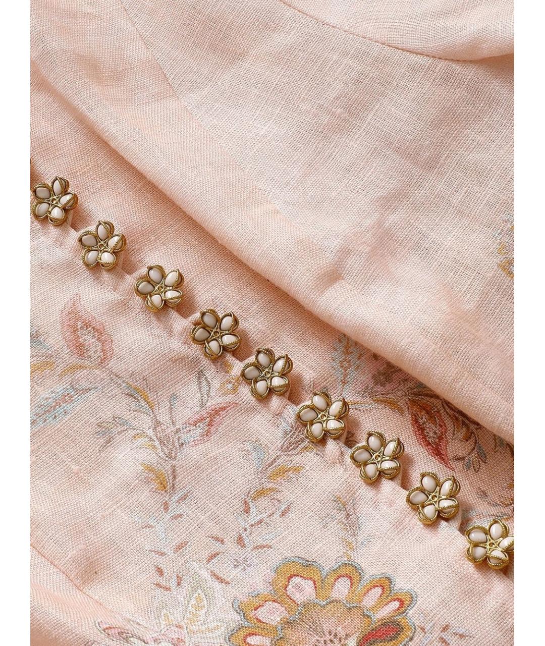 ZIMMERMANN Розовое льняное повседневное платье, фото 2