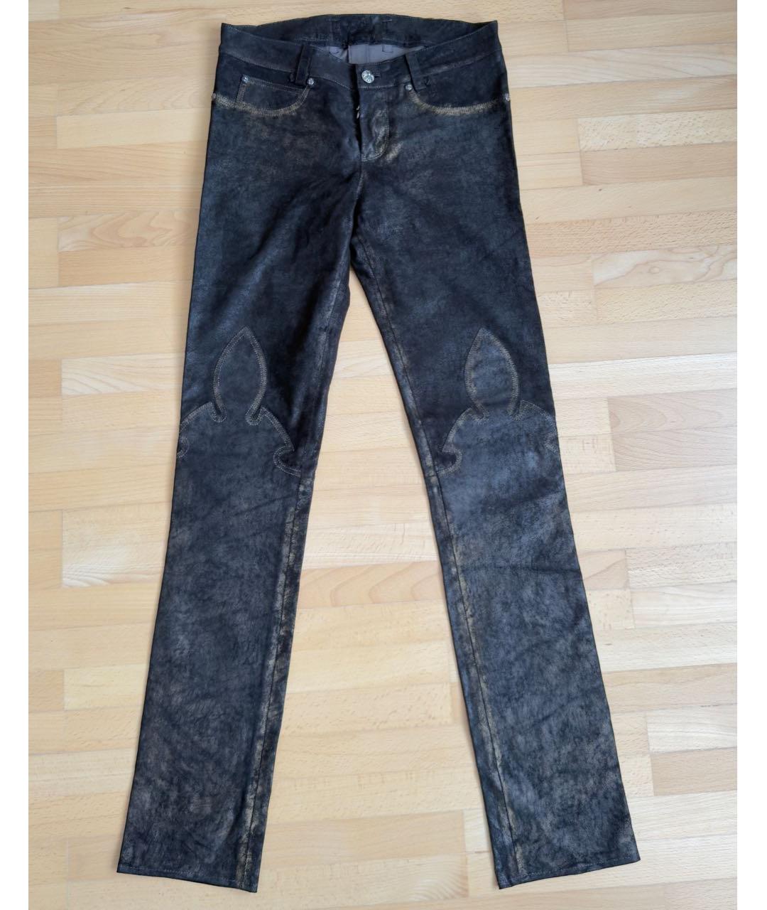 CHROME HEARTS Черные замшевые брюки узкие, фото 6