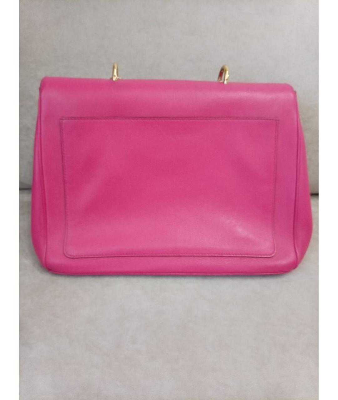 CHRISTIAN DIOR Фуксия кожаная сумка с короткими ручками, фото 9