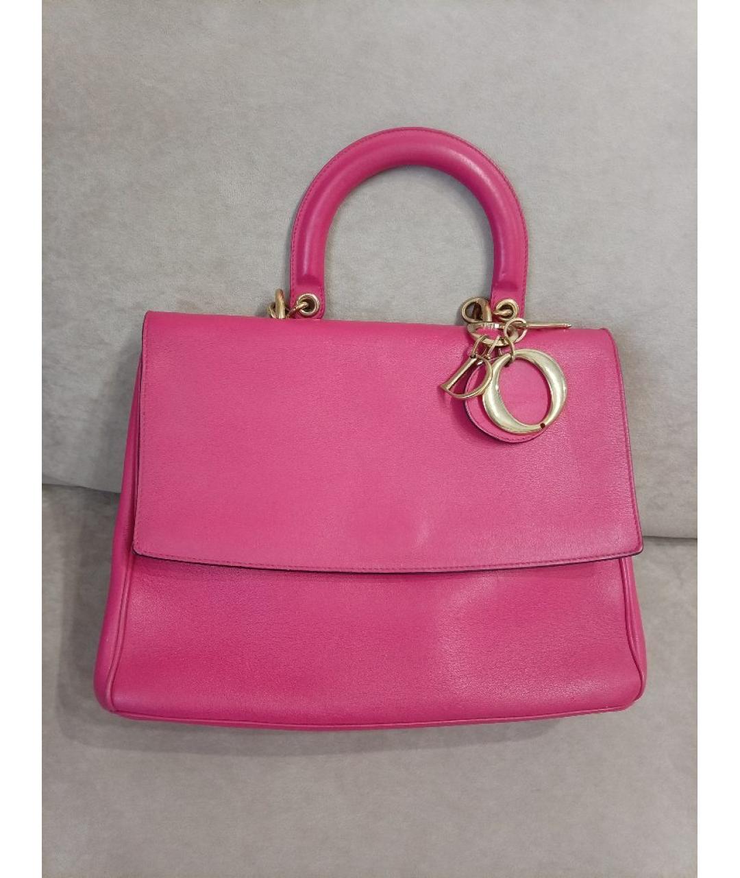 CHRISTIAN DIOR Фуксия кожаная сумка с короткими ручками, фото 3