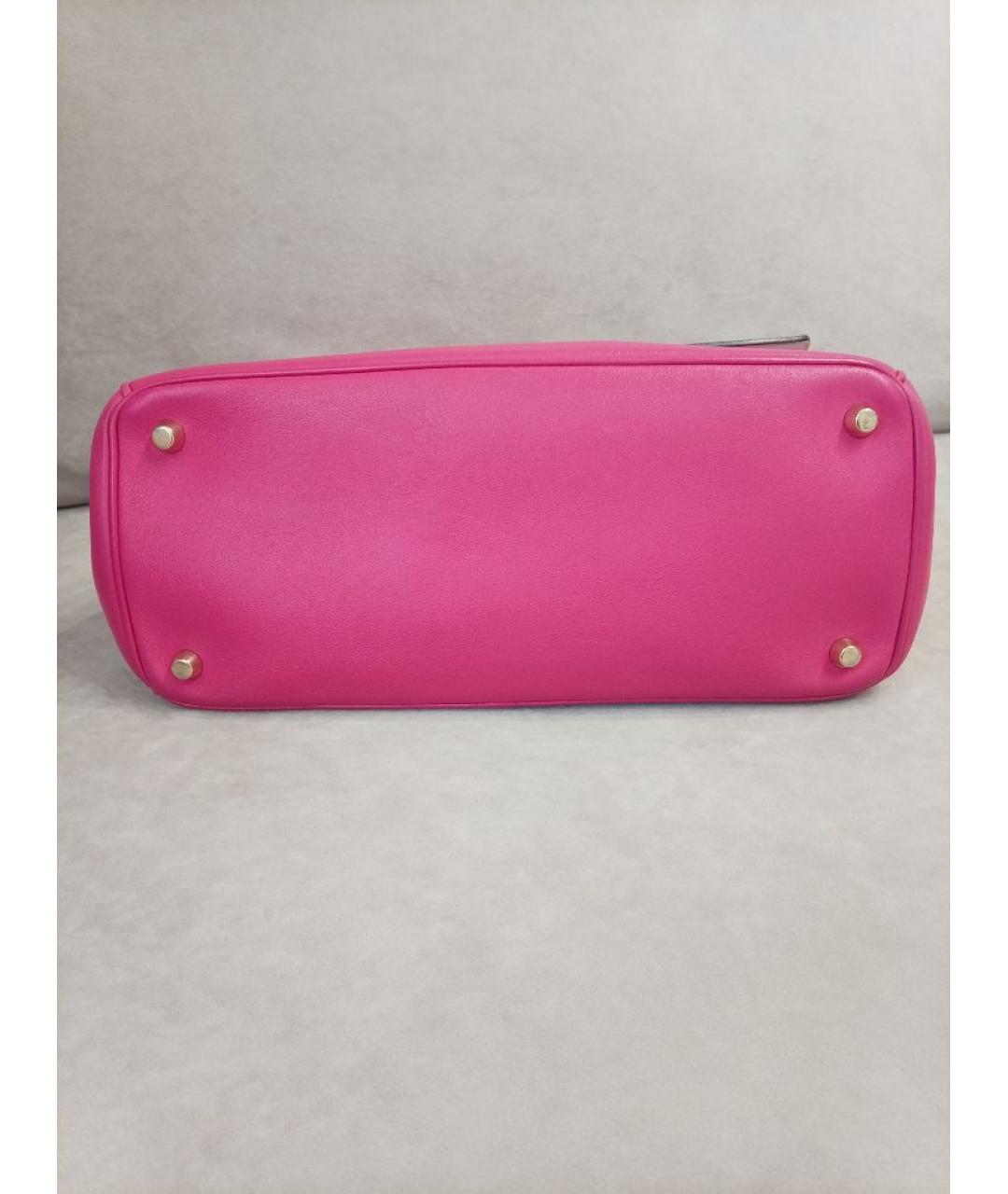 CHRISTIAN DIOR Фуксия кожаная сумка с короткими ручками, фото 8