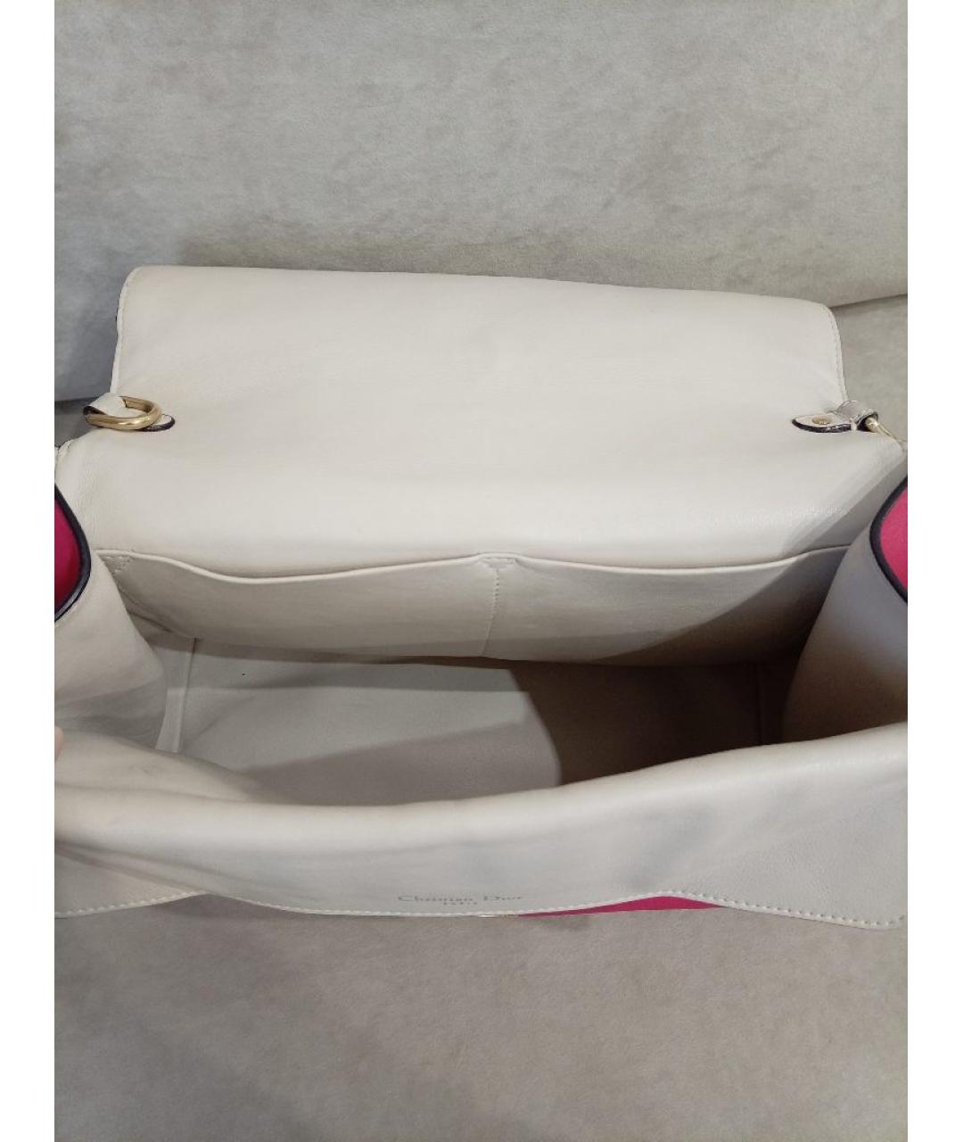 CHRISTIAN DIOR Фуксия кожаная сумка с короткими ручками, фото 6