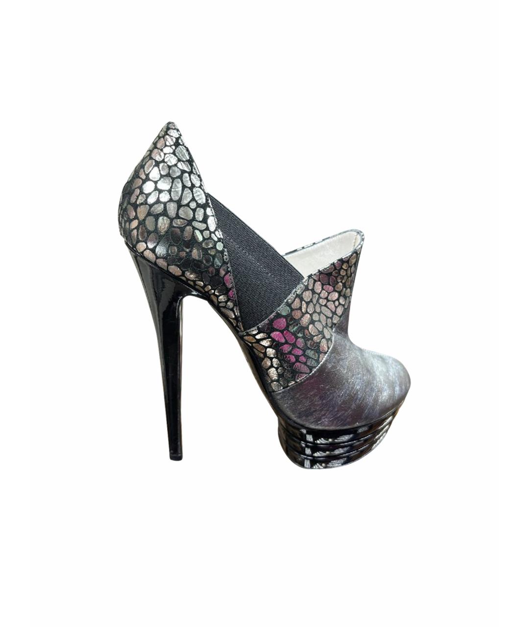 VERSUS VERSACE Серебряные кожаные туфли, фото 7