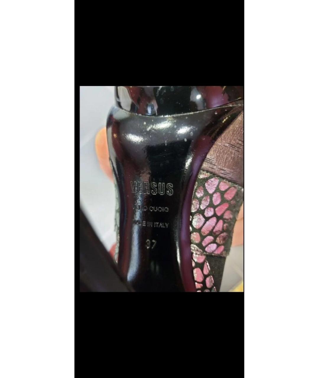 VERSUS VERSACE Серебряные кожаные туфли, фото 6