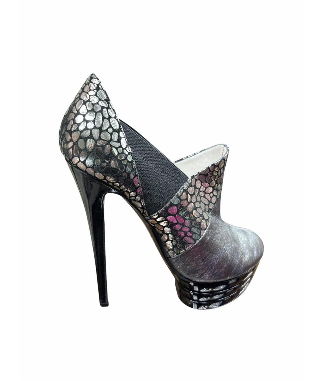 VERSUS VERSACE Серебряные кожаные туфли, фото 1