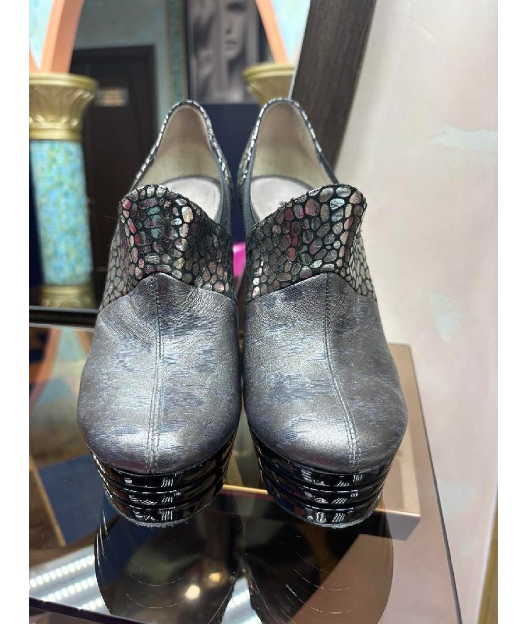 VERSUS VERSACE Серебряные кожаные туфли, фото 2