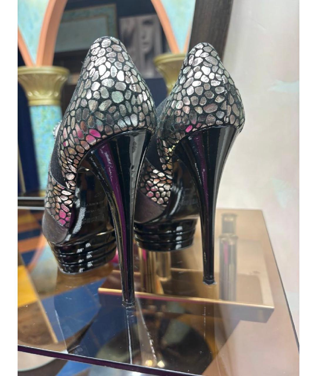 VERSUS VERSACE Серебряные кожаные туфли, фото 4