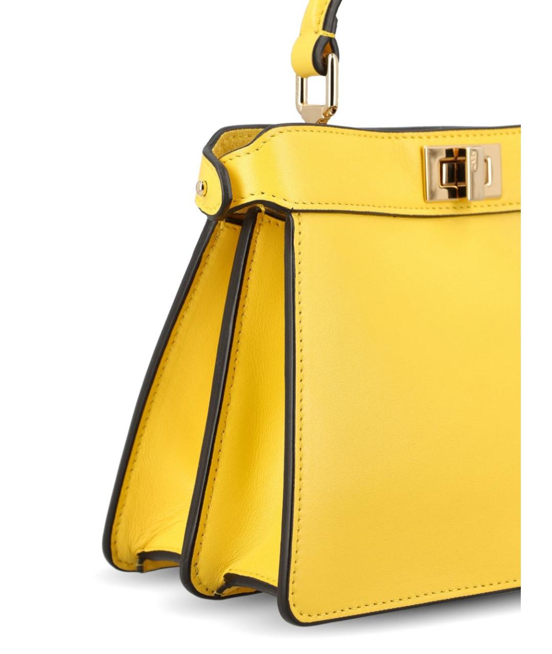 FENDI Желтая кожаная сумка тоут, фото 2