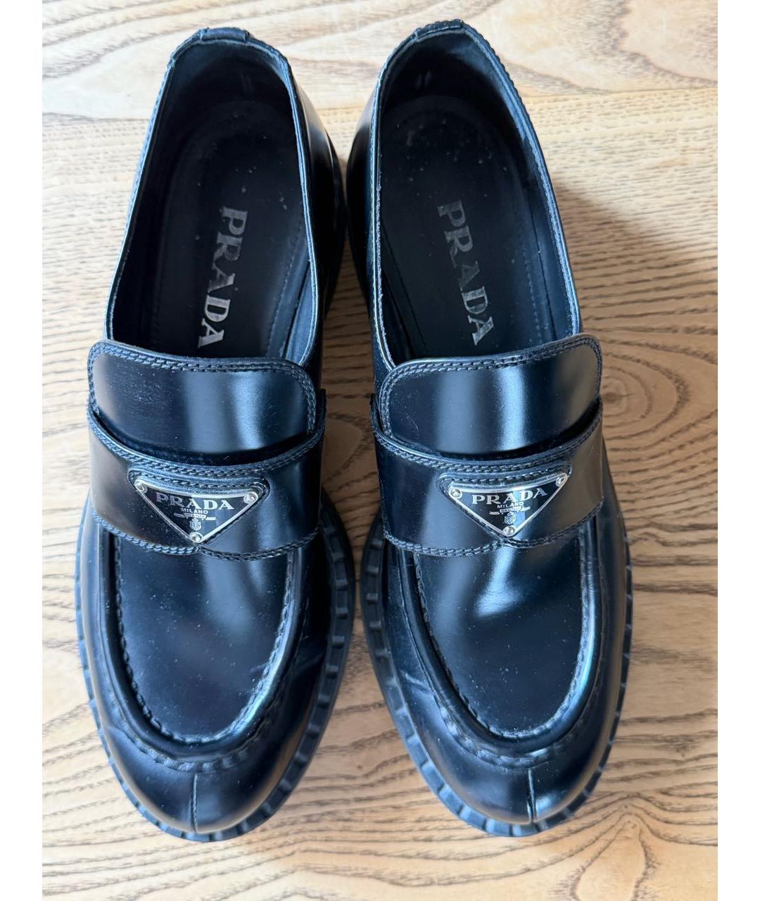 PRADA Черные кожаные лоферы, фото 2