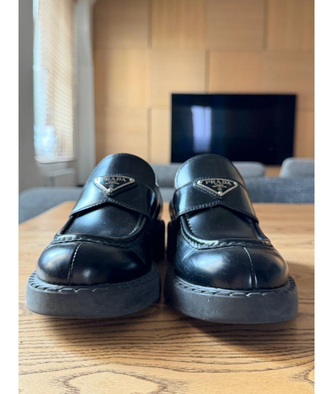 PRADA Черные кожаные лоферы, фото 4