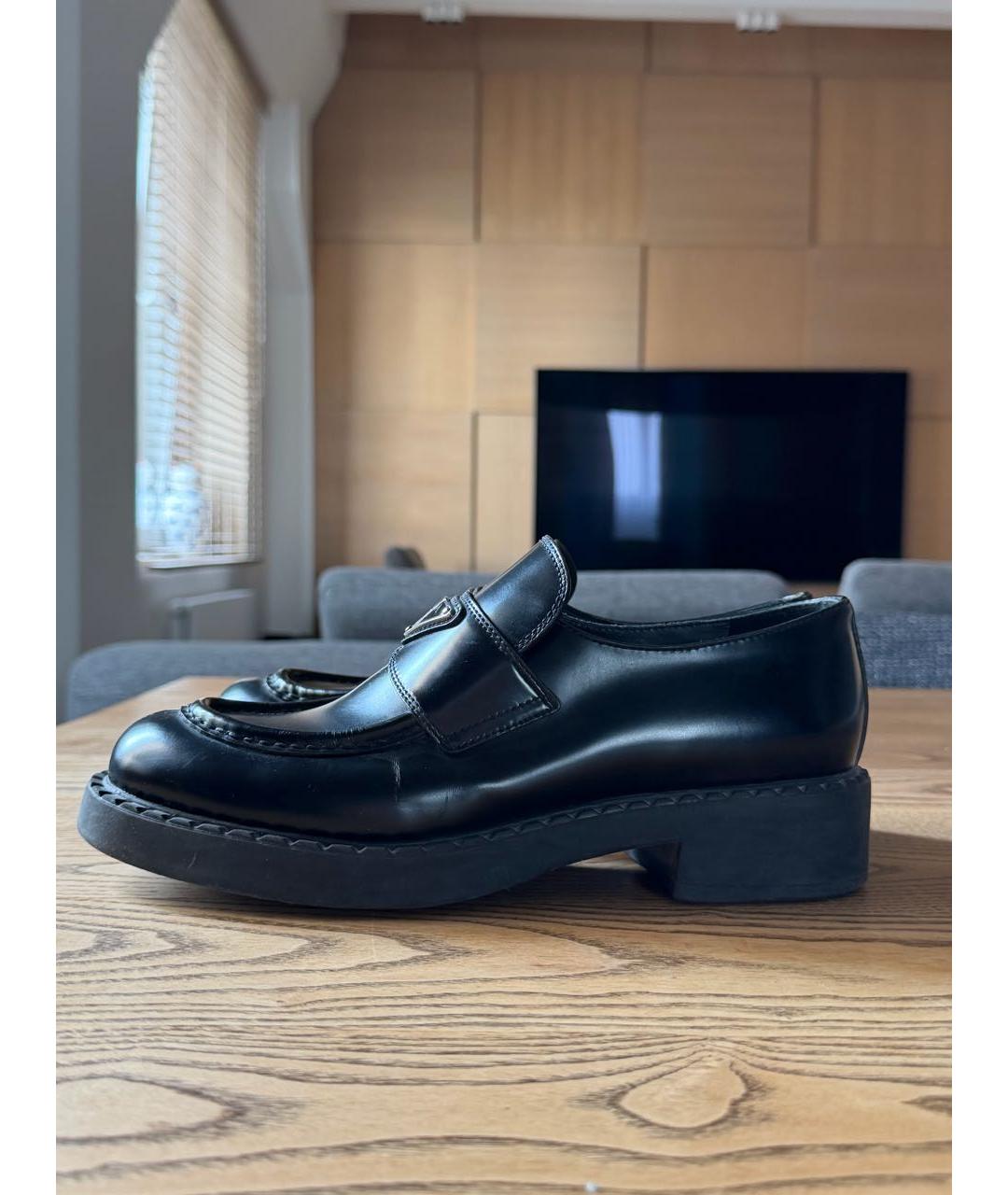 PRADA Черные кожаные лоферы, фото 5