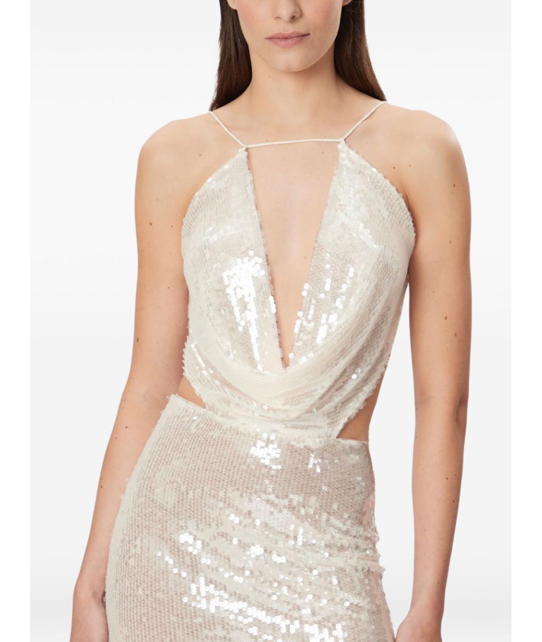 AMAZUIN Бежевое полиэстеровое коктейльное платье, фото 4