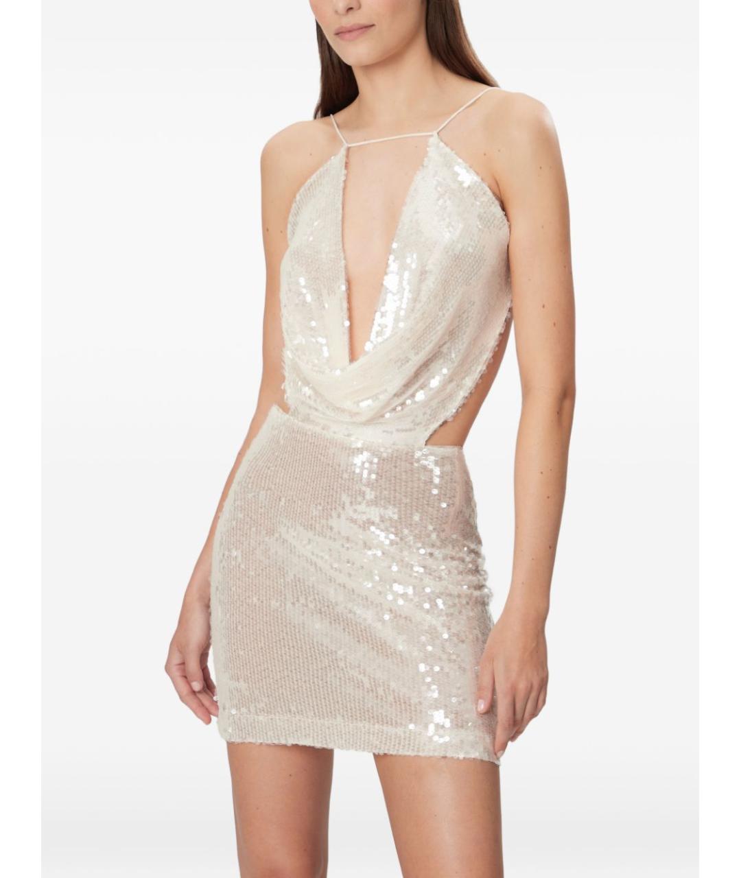 AMAZUIN Бежевое полиэстеровое коктейльное платье, фото 5