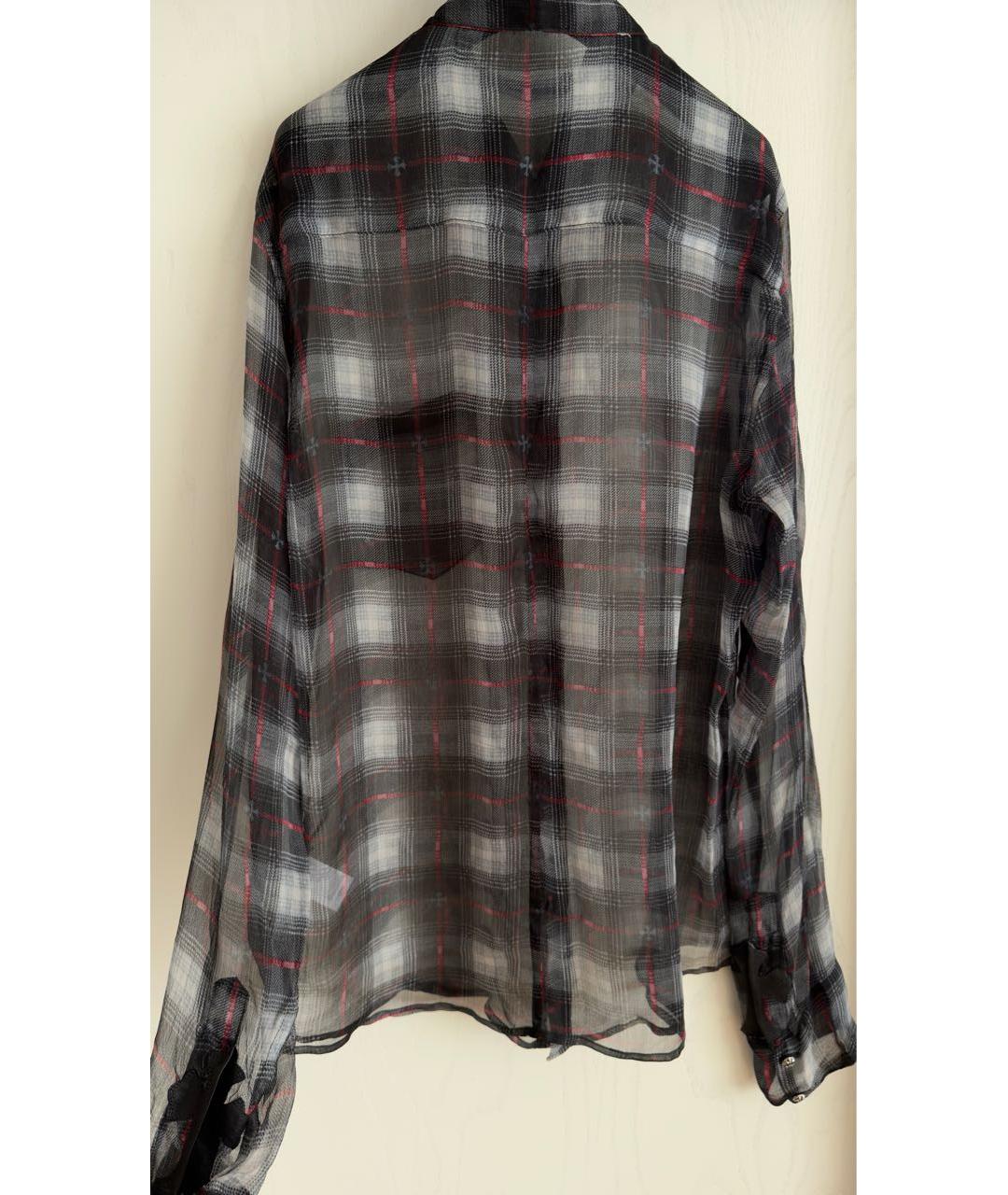 CHROME HEARTS Антрацитовая шелковая рубашка, фото 2