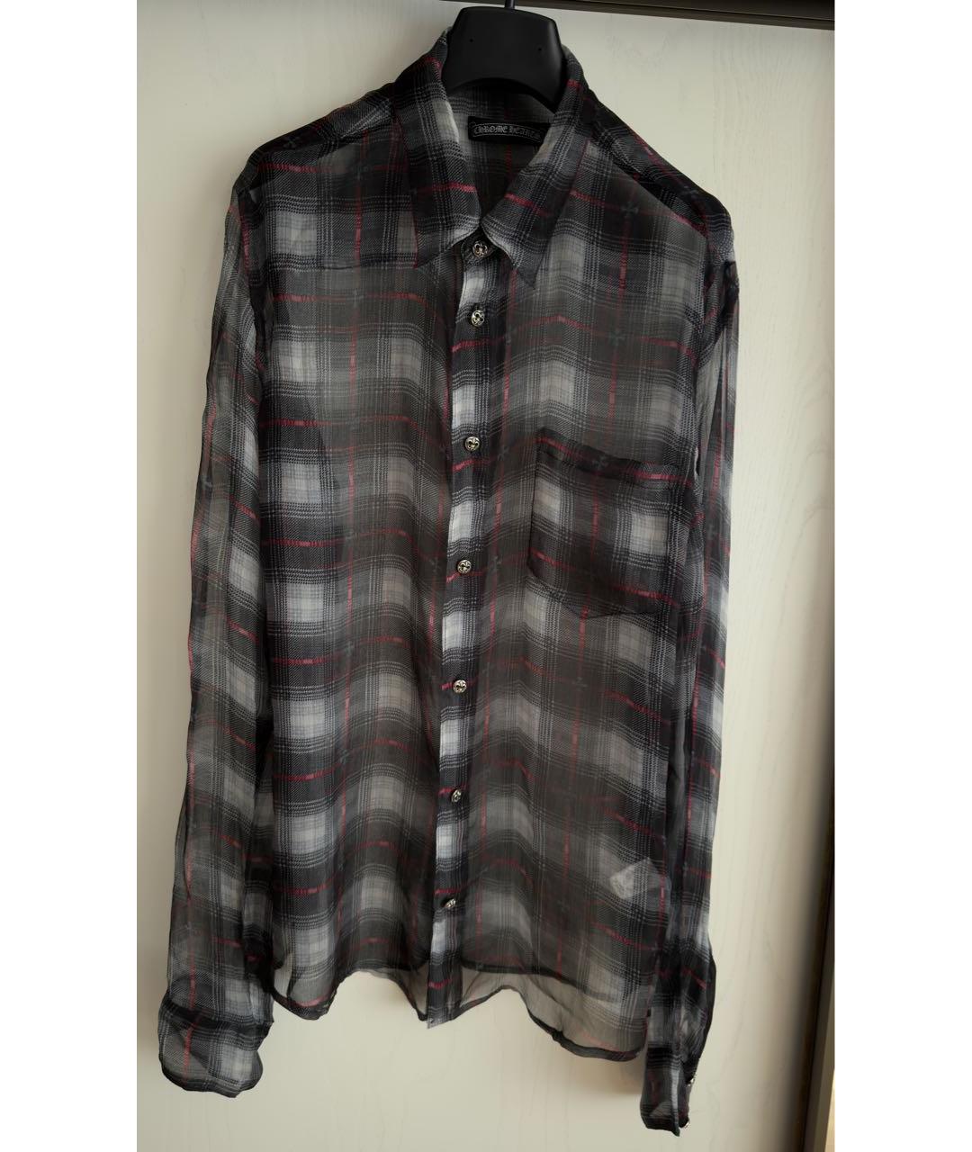 CHROME HEARTS Антрацитовая шелковая рубашка, фото 8