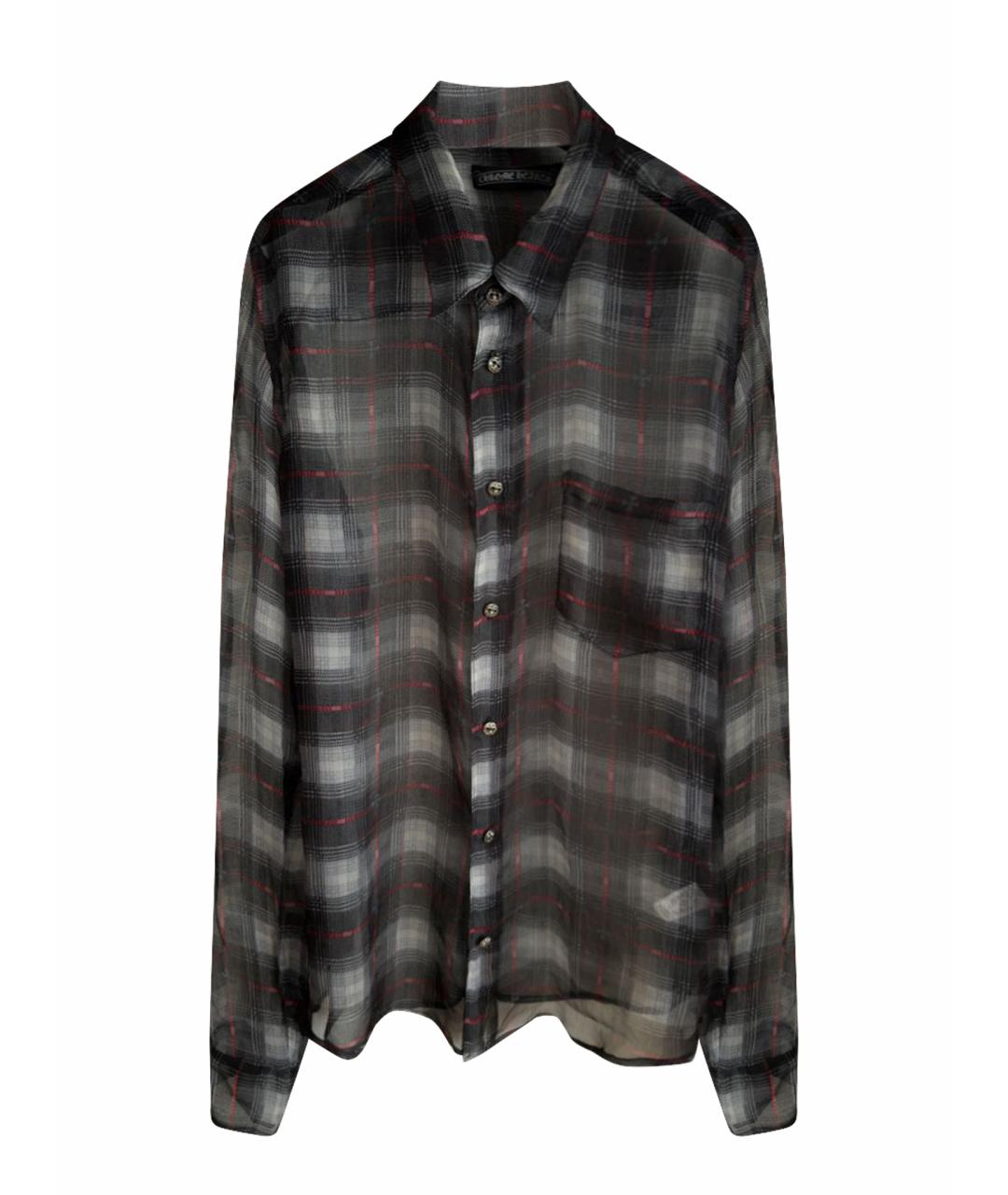 CHROME HEARTS Антрацитовая шелковая рубашка, фото 1