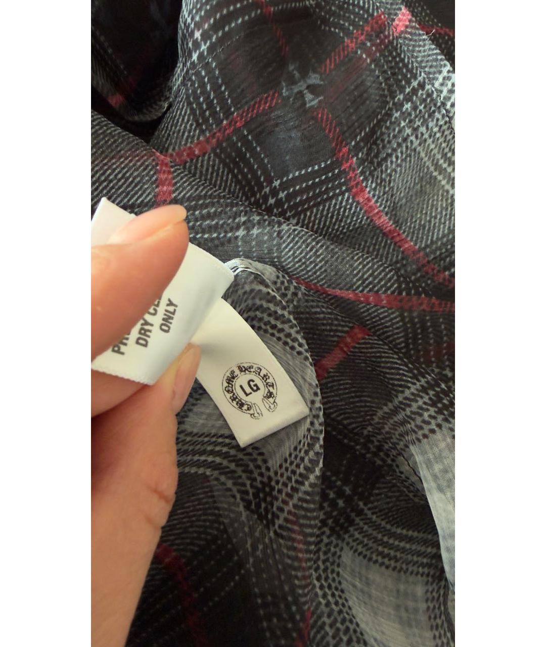 CHROME HEARTS Антрацитовая шелковая рубашка, фото 7