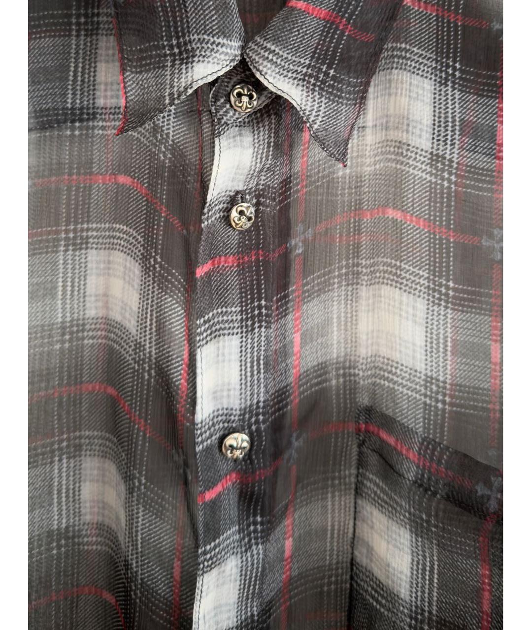 CHROME HEARTS Антрацитовая шелковая рубашка, фото 3