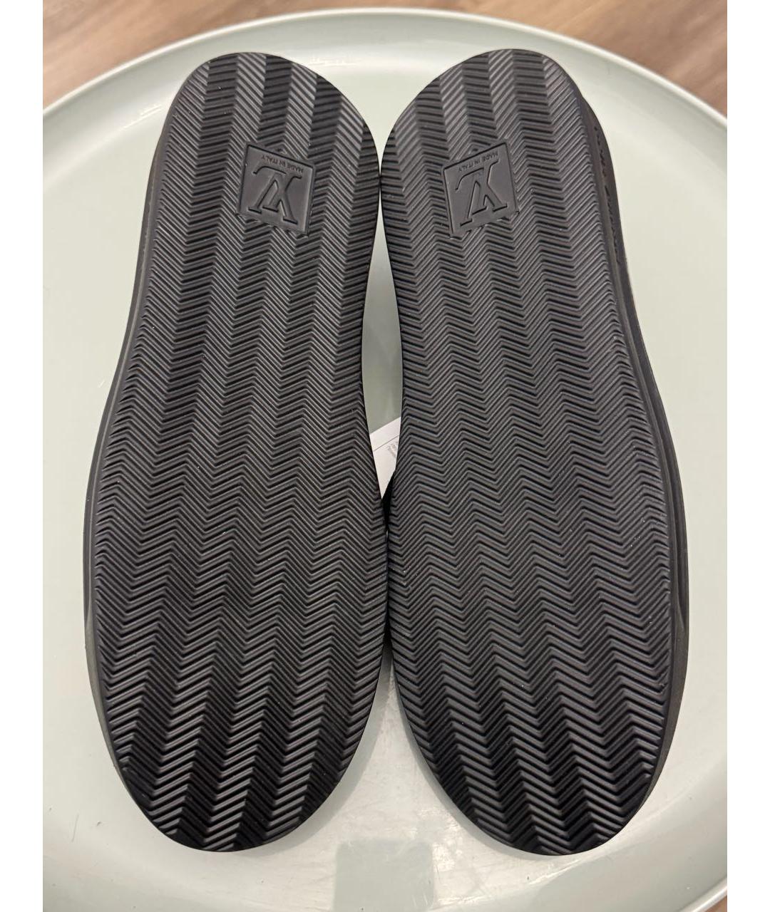 LOUIS VUITTON Черные низкие кроссовки / кеды из лакированной кожи, фото 5