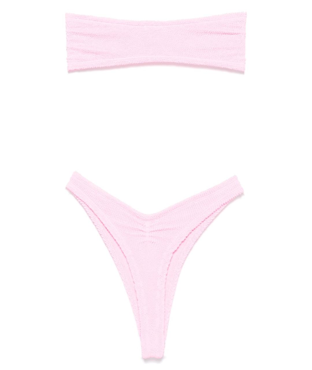 HUNZA G Розовый полиамидовый купальник, фото 2