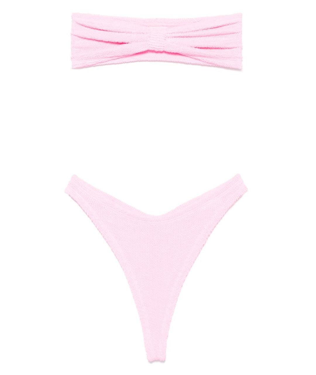 HUNZA G Розовый полиамидовый купальник, фото 1