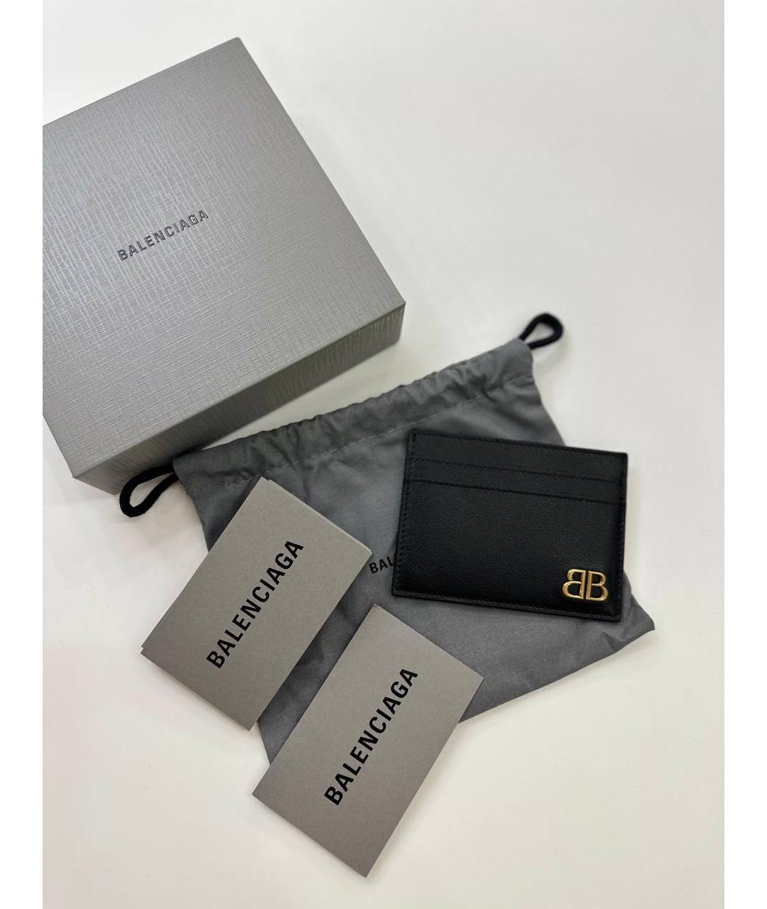 BALENCIAGA Черный кожаный кардхолдер, фото 4