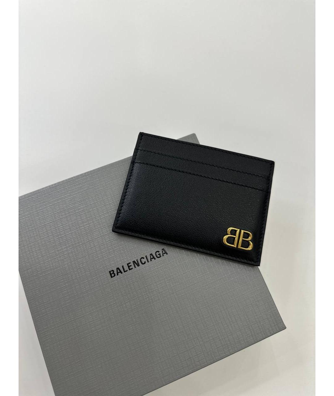 BALENCIAGA Черный кожаный кардхолдер, фото 3