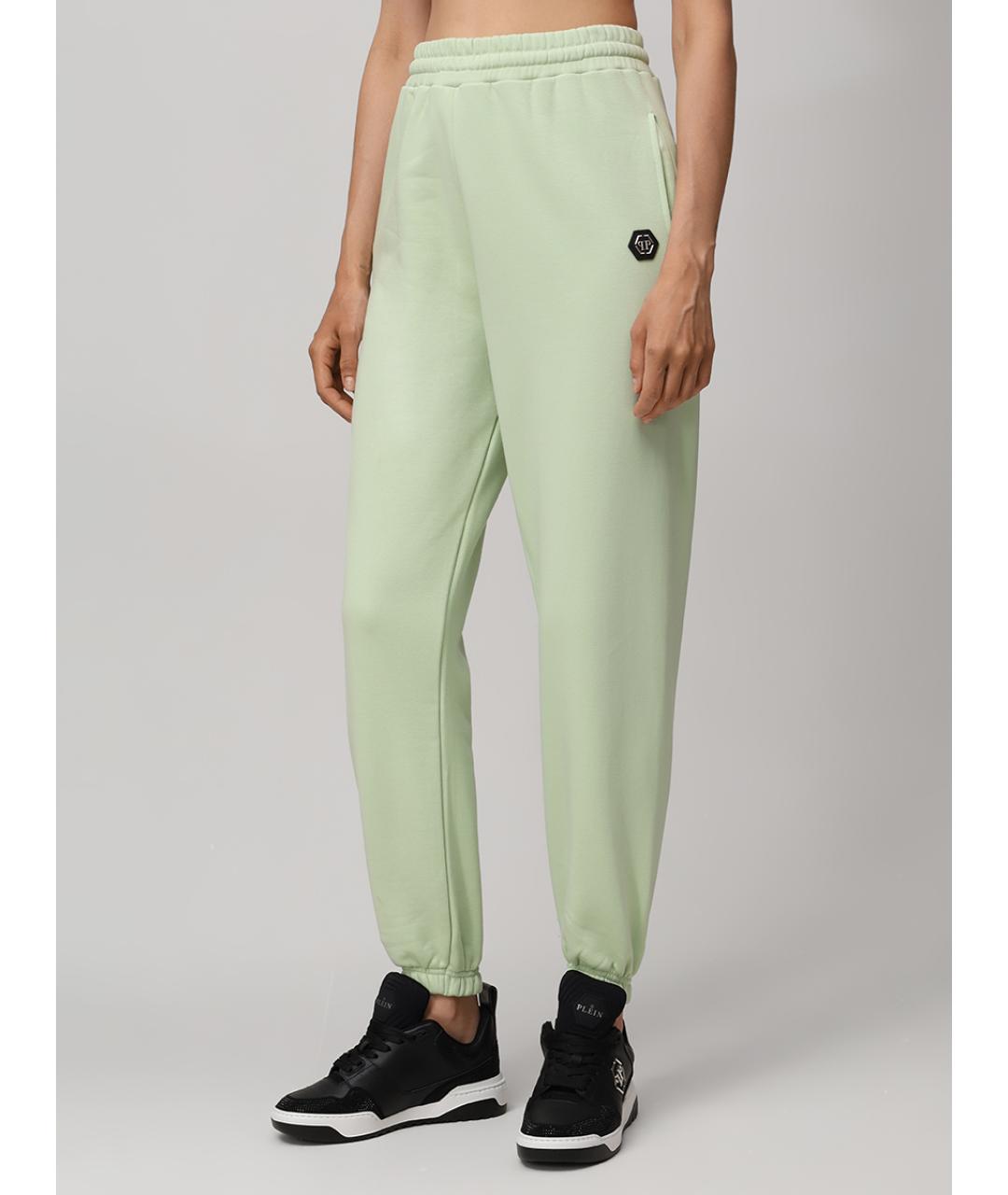 PHILIPP PLEIN Зеленые хлопковые спортивные брюки и шорты, фото 4