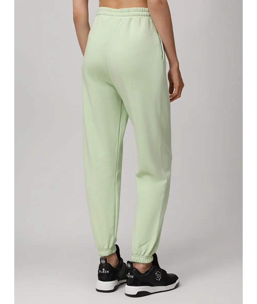 PHILIPP PLEIN Зеленые хлопковые спортивные брюки и шорты, фото 3