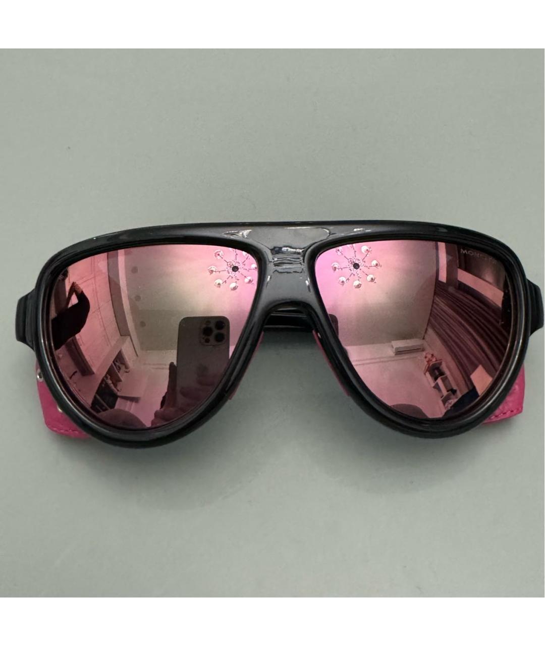 MONCLER Черные пластиковые солнцезащитные очки, фото 5