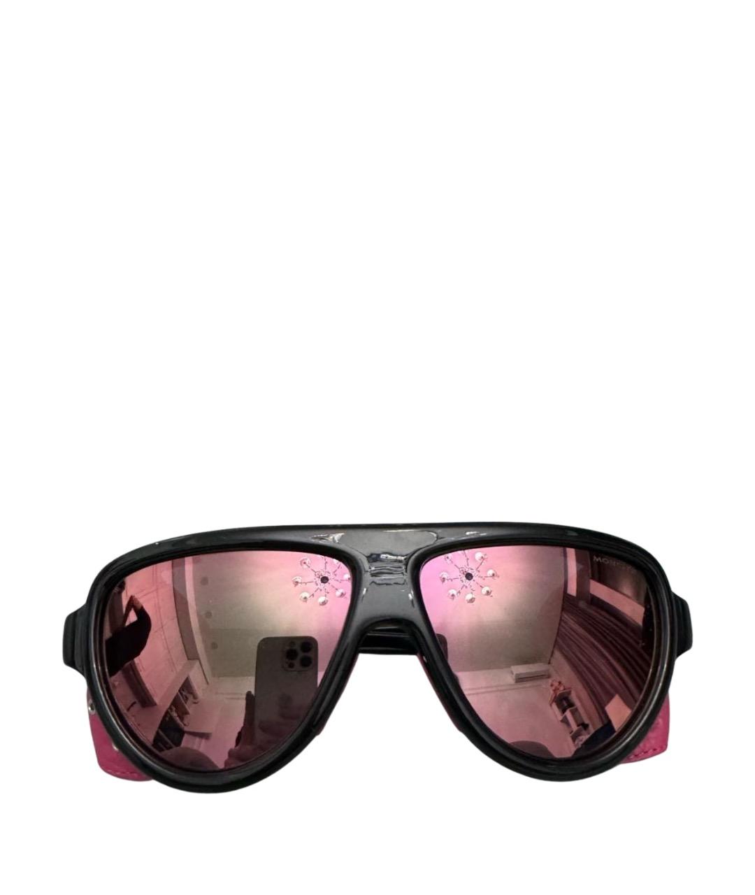 MONCLER Черные пластиковые солнцезащитные очки, фото 1