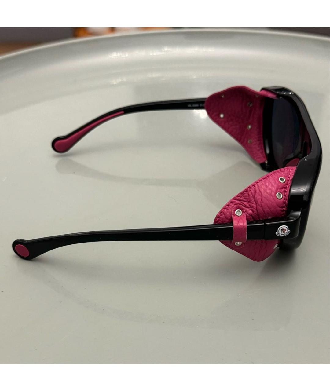 MONCLER Черные пластиковые солнцезащитные очки, фото 2