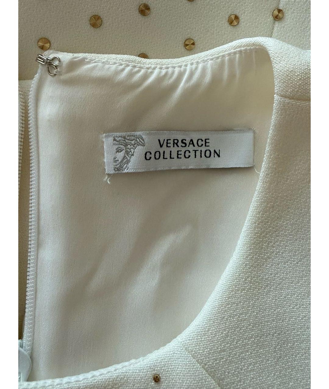 VERSACE COLLECTION Белое полиэстеровое вечернее платье, фото 3