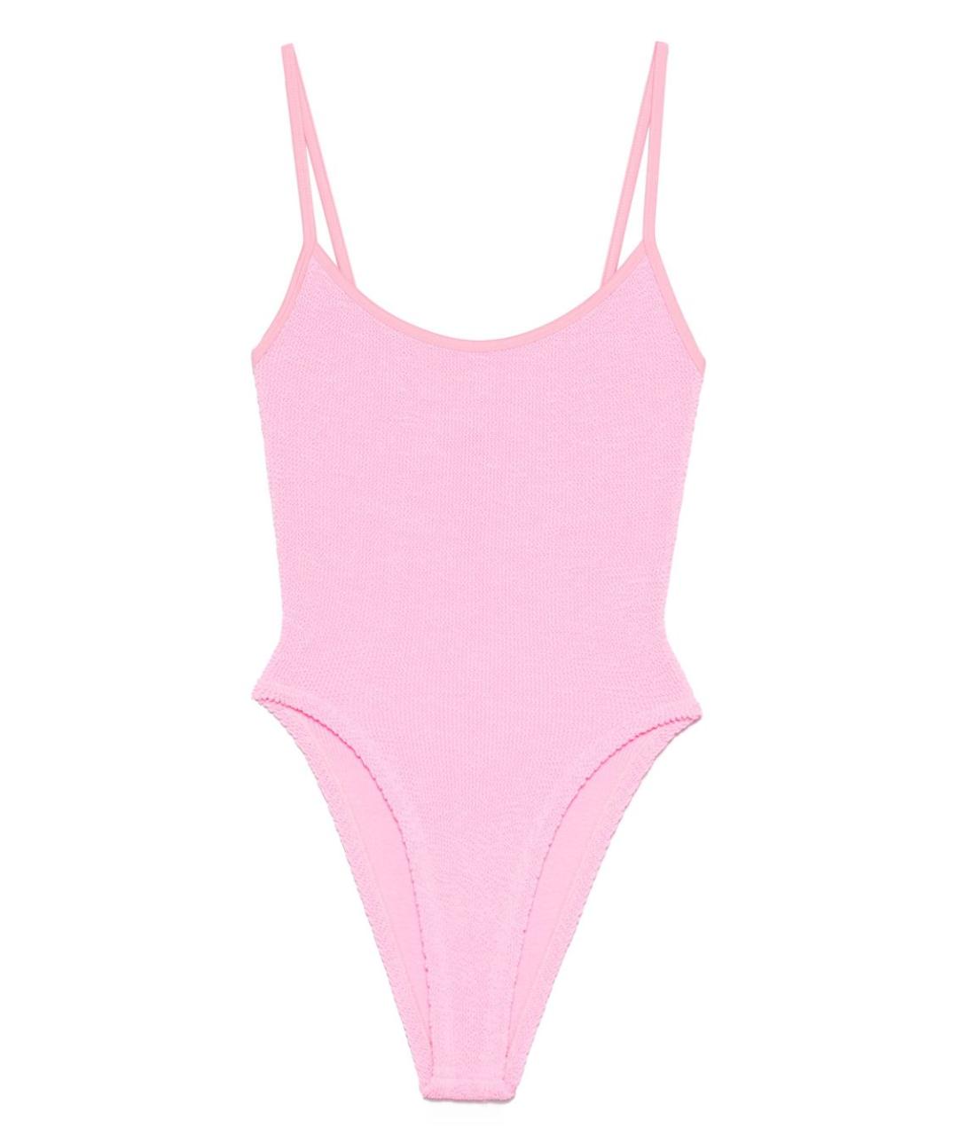 HUNZA G Розовый полиамидовый купальник, фото 1