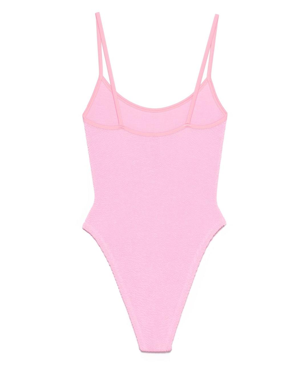HUNZA G Розовый полиамидовый купальник, фото 2