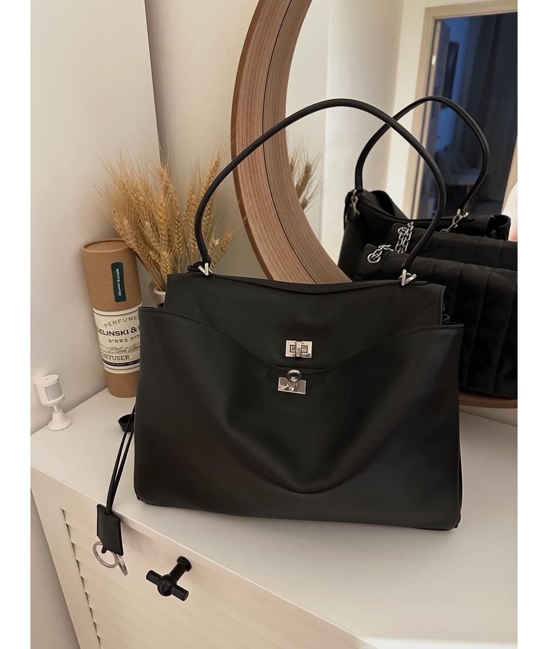 BALENCIAGA Черная кожаная сумка через плечо, фото 8