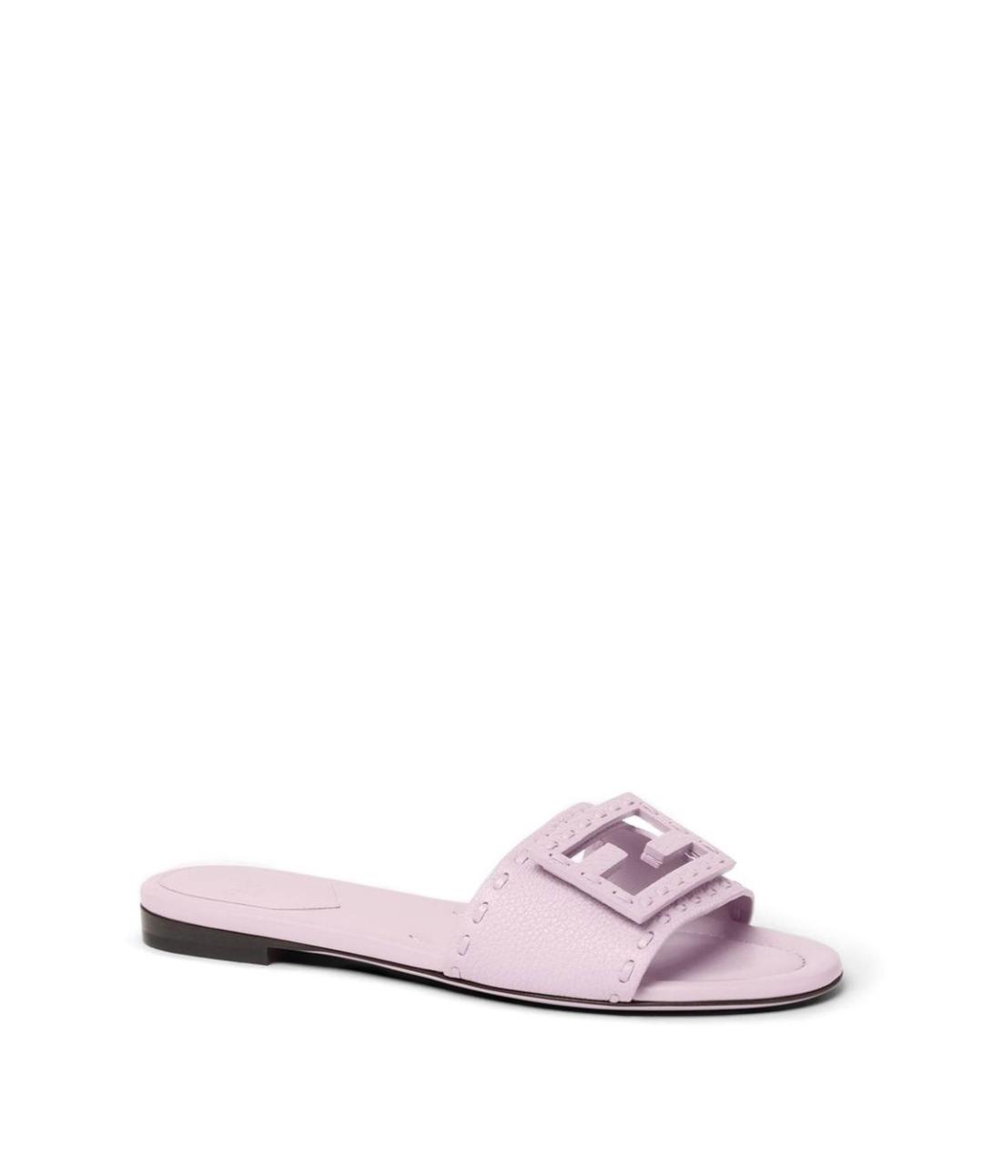 FENDI Розовые кожаные сандалии, фото 3