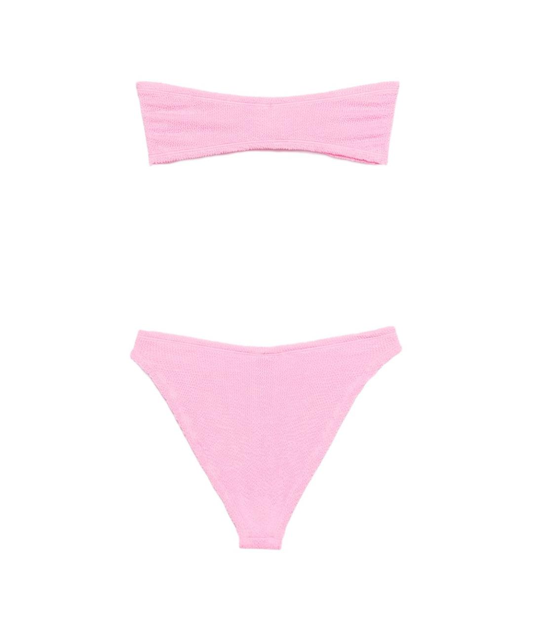 HUNZA G Розовый полиамидовый купальник, фото 2