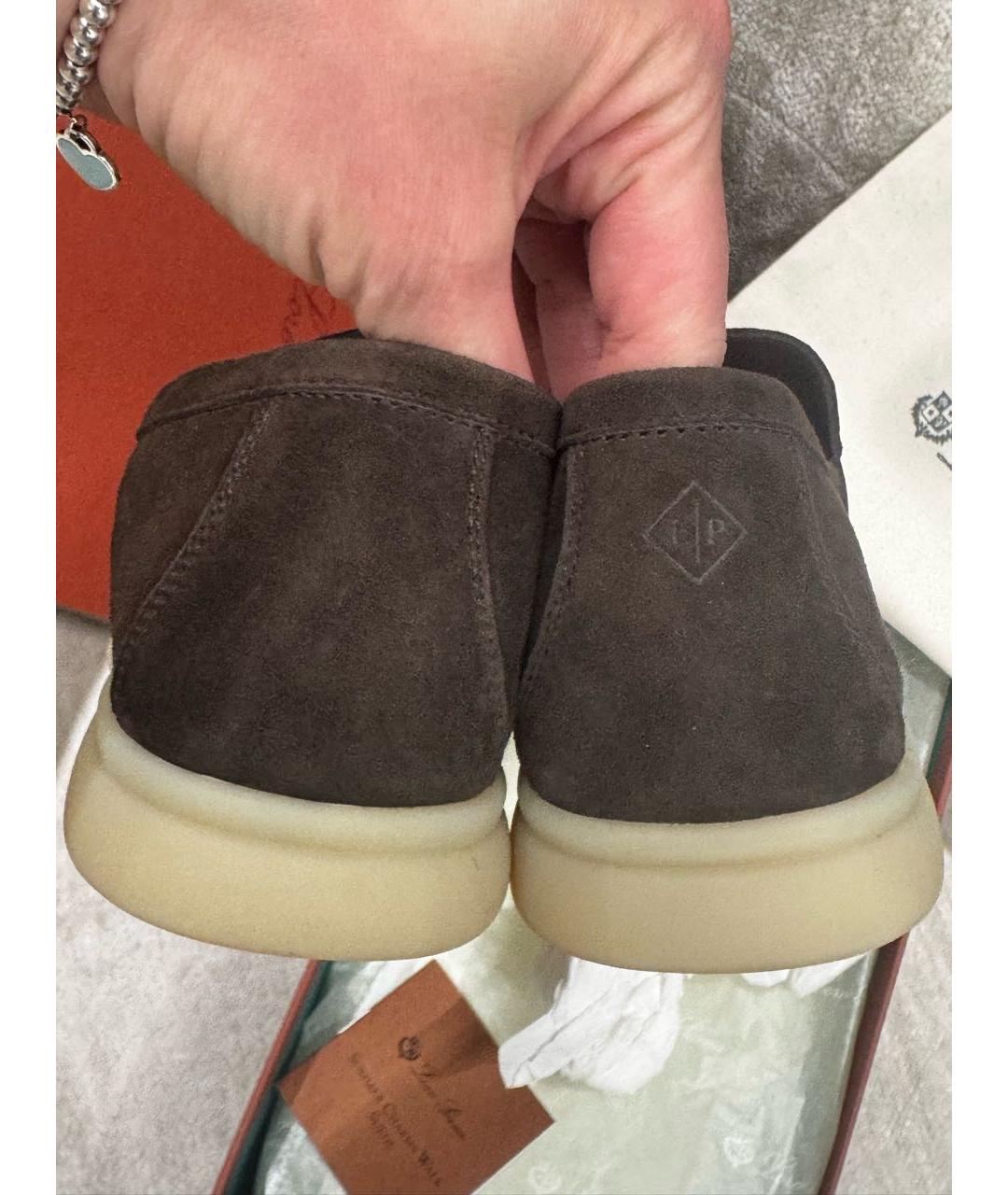 LORO PIANA Синие замшевые лоферы, фото 8