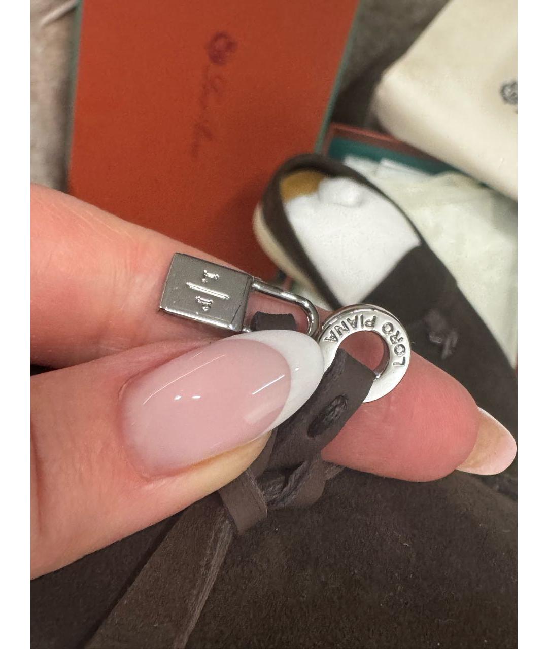 LORO PIANA Синие замшевые лоферы, фото 4