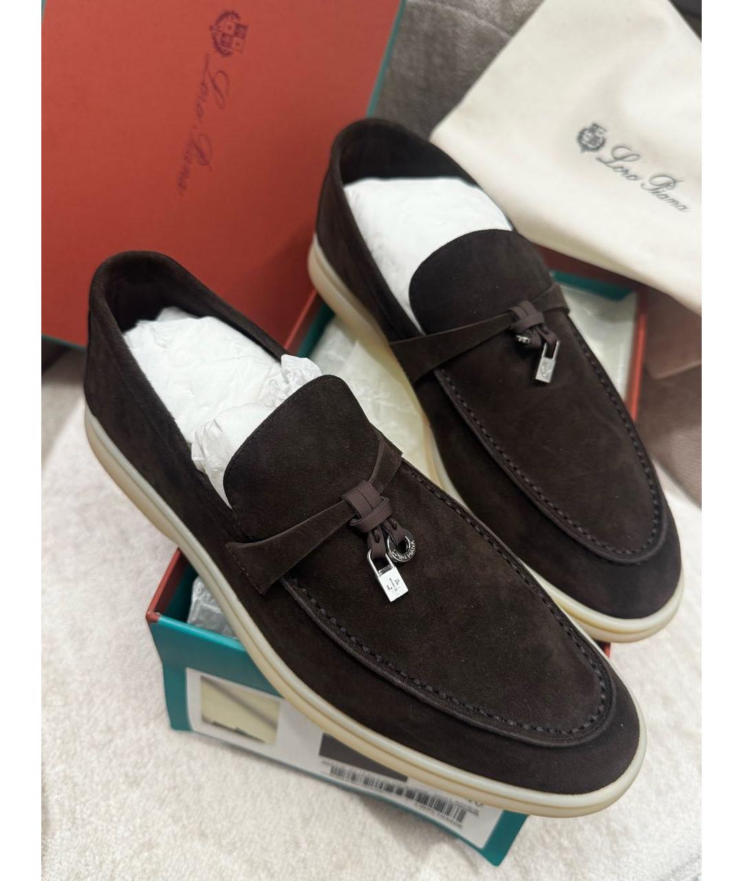 LORO PIANA Синие замшевые лоферы, фото 2