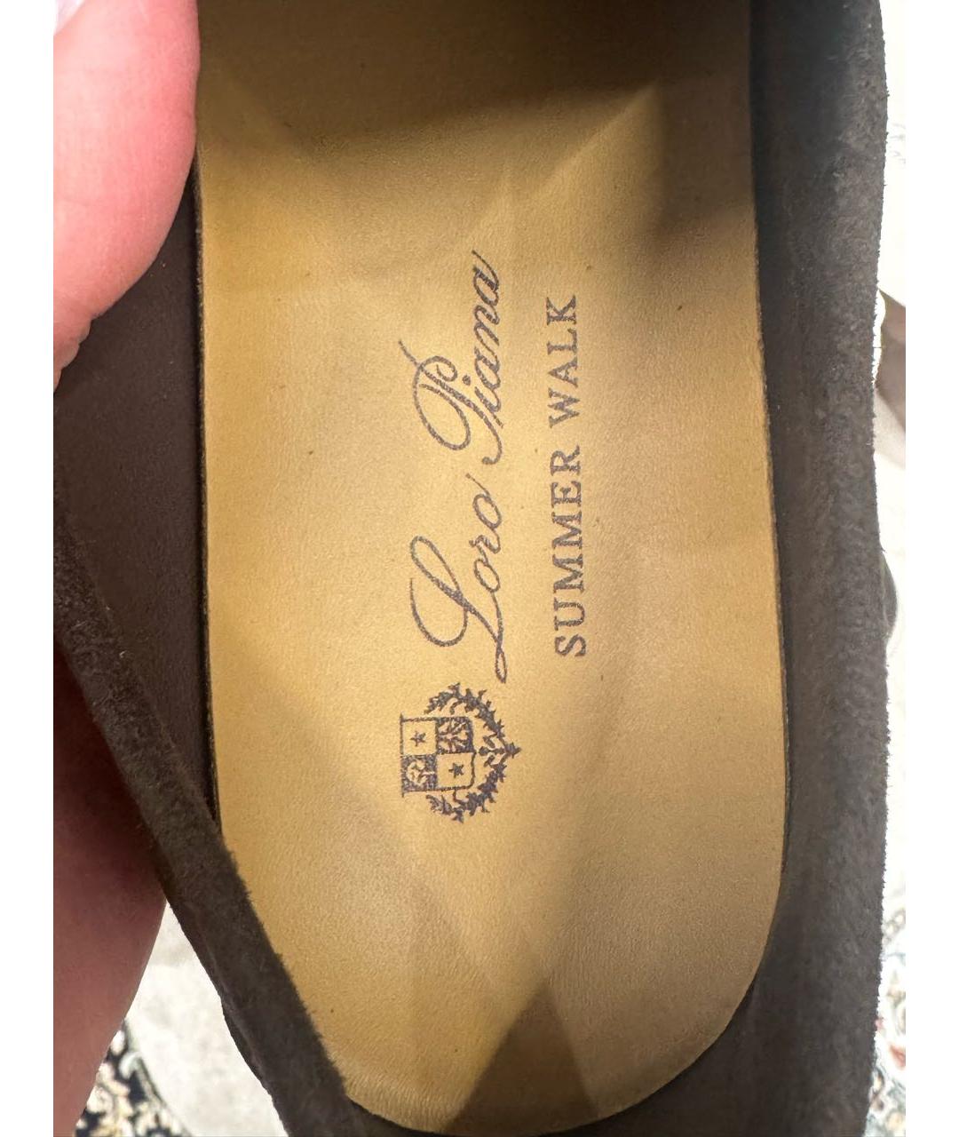 LORO PIANA Синие замшевые лоферы, фото 6