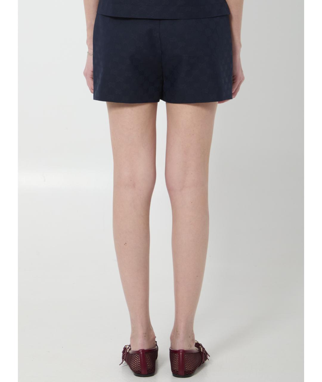 GUCCI Синие хлопковые шорты, фото 4