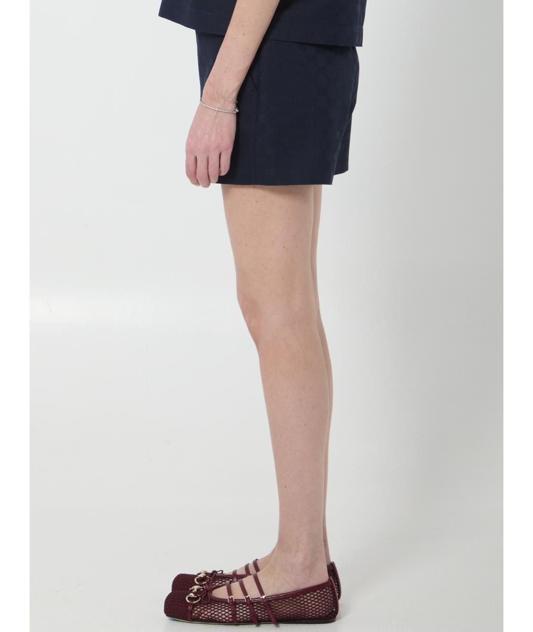 GUCCI Синие хлопковые шорты, фото 3