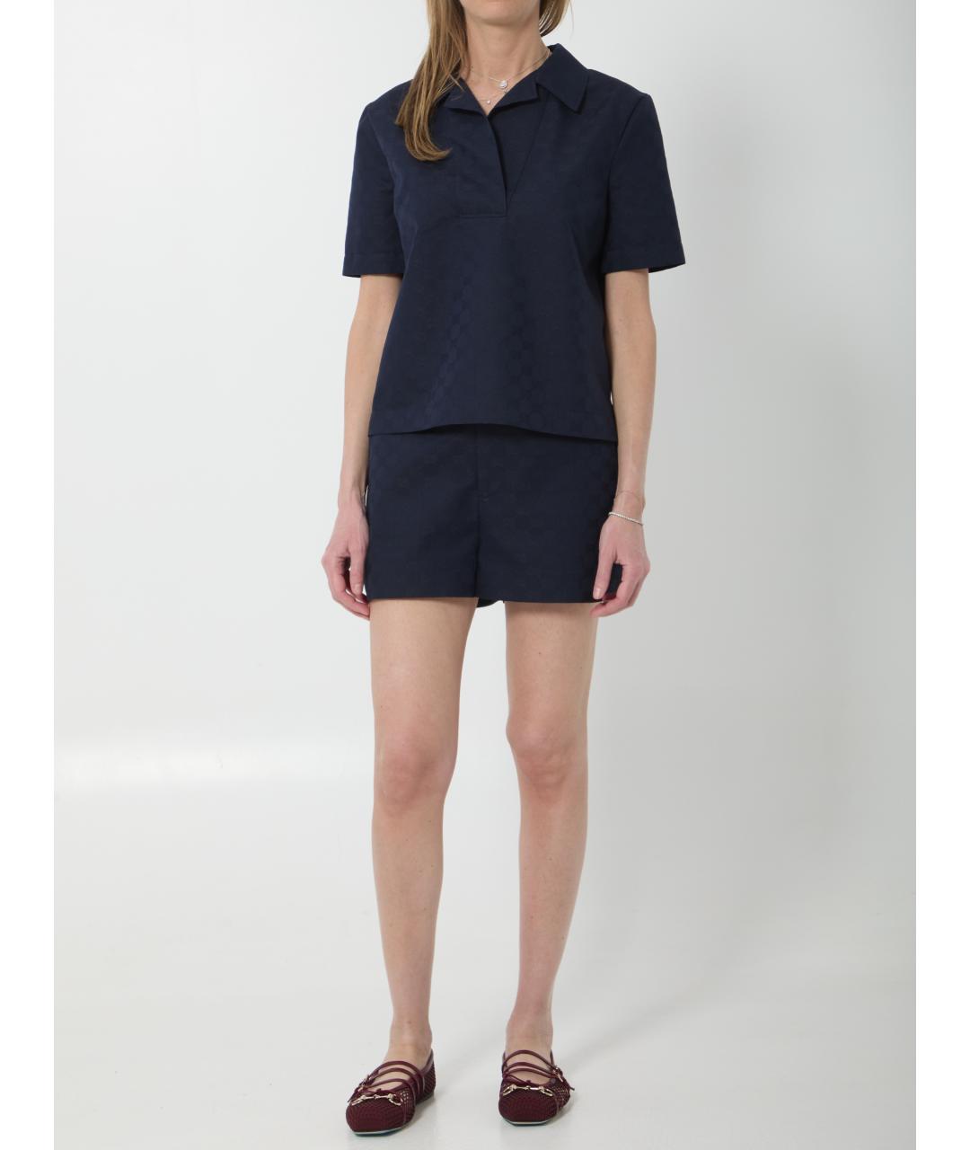 GUCCI Синие хлопковые шорты, фото 5