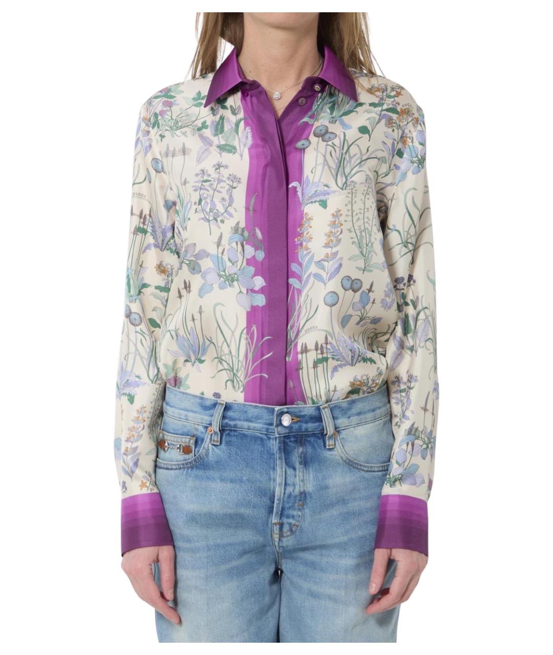 GUCCI Мульти шелковая рубашка, фото 5